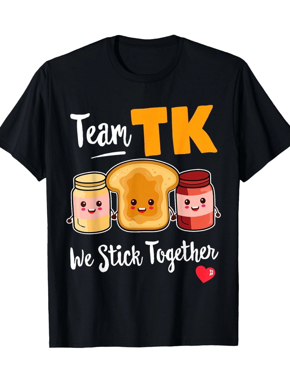 Team TK We Stick Together Peanut Butter & Jelly Graphic Tee - Black